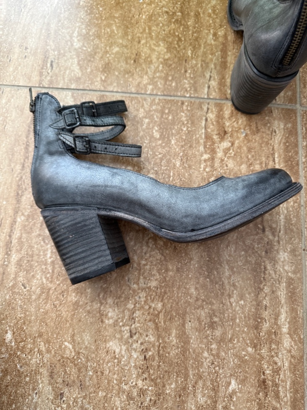 freebird Charcoal Ankle-Strap Heels - Picture 9 of 9